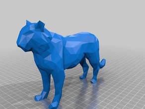 geometric low poly tiger animals 3d print model - Mito3D
