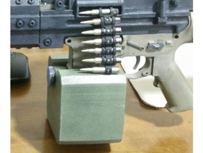 m4 box mag conversion airsoft aeg sport outdoors magazine lmg machine gun shrike 3d print model - Mito3D