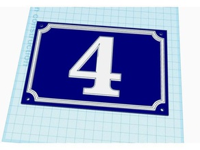 classique de l'émail la maison rue numéro signe des signes les logos maille numro panneau plaque 3d print model - Mito3D