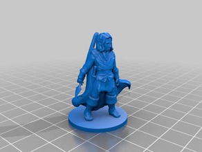 half elf holding spear toys games dnd miniature 3d print model - Mito3D