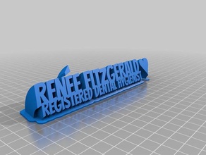 renee nameplate office customized 3d print model - Mito3D