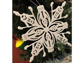doctor silence snowflake ornament decor christmas tardis 3d print model - Mito3D
