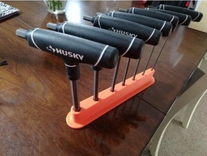husky hex t-handle holder tools tool organizer 3d print model - Mito3D