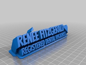 renee name plate office customized 3d print model - Mito3D