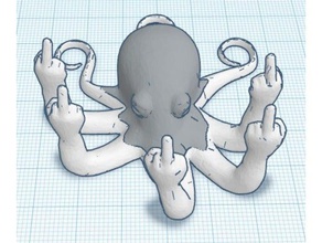 fucktopus smoothed split head body sculptures octopus 3d print model - Mito3D