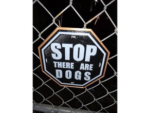 stop there dogs sign 2 pets 3d print model - Mito3D