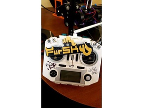 frsky taranis fursky badge furry trash fly drones signs logos gimbal mini quad open tx qx7 xlite 3d print model - Mito3D