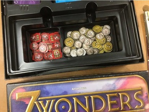 7 wonders coin war insert tray toy game accessories 7wonders boardgame organizer 3d print model - Mito3D