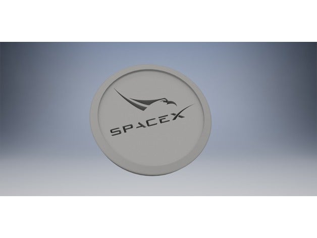 spacex coaster falcon 9 bureau de boire fusée 3D print model - Mito3D