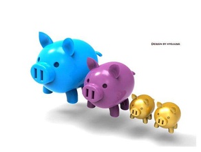 golden pig family art 2019 new year 3dmodeling 3d modeling birthday present cute decor decoration design designproject desk toy display figure funny gift goodluckbuy happy home hyojung0320 korea lucky mini miniature piggy bank scale small smile south special toys 3d print model - Mito3D