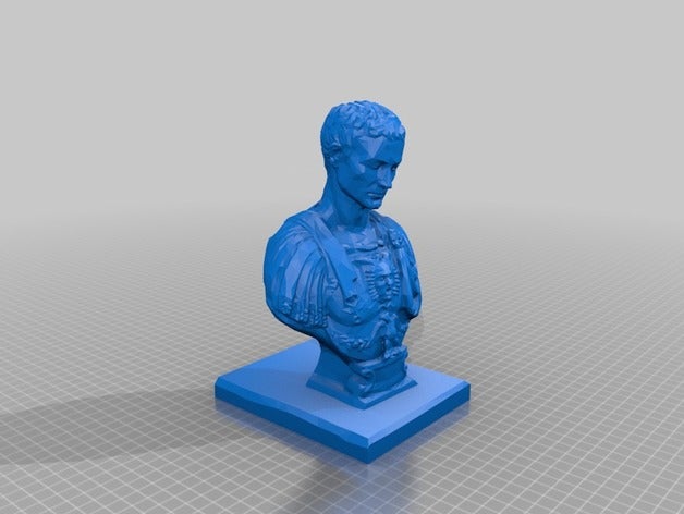 giulio cesare in low poly penpencil titolare office portapenne 3D print model - Mito3D