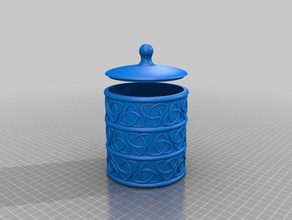 celtic knot storage cylinder simple lid some stackable decor box container decoration planter 3d print model - Mito3D