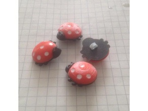 childrens boutons en forme de coccinelles accessoires 3d print model - Mito3D