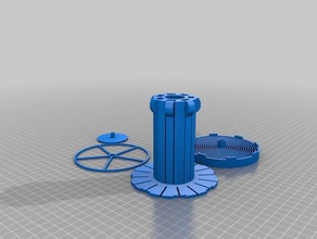 paramétrico de rebobinado automático soporte bobina cinta amarre fijo 3d la impresora accesorios filamento openscad biblioteca 3d print model - Mito3D