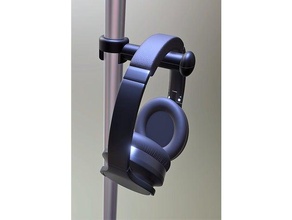 headphone hanger music floor lamp mic stand 3d print model - Mito3D