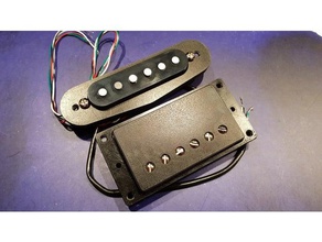 humbucker cover holes music click fit electric guitar 3d print model - Mito3D
