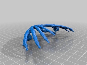 scheletro della mano capelli grip accessori goth gotico clip di cranio 3d print model - Mito3D