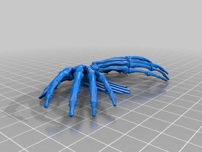 doppio scheletro mano fermaglio per capelli accessori goth gotico clip di 3d print model - Mito3D