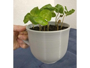 taza de café maceta al aire libre jardín plantas 3d print model - Mito3D