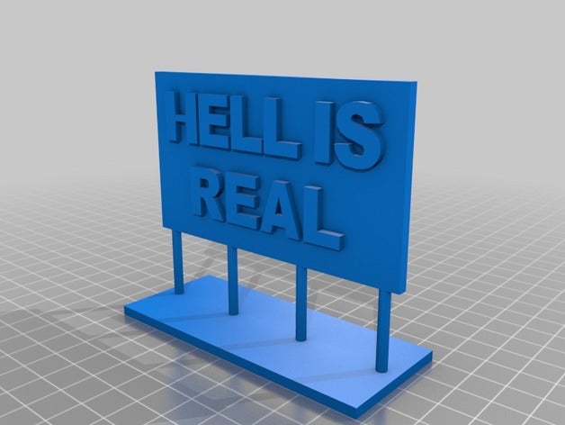 hell real desk sign office ohio paperweight 3D print model - Mito3D