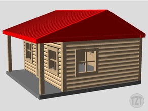 log cabin house ho scale model railroad layout buildings structures 3d print model - Mito3D