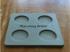 marching order tray four 20 mm dia based miniatures toy game accessories 4ad dd dungeons dragons against darkness 3d print model - Mito3D
