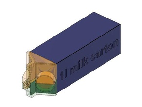 1l milk carton lock household 3d print model - Mito3D