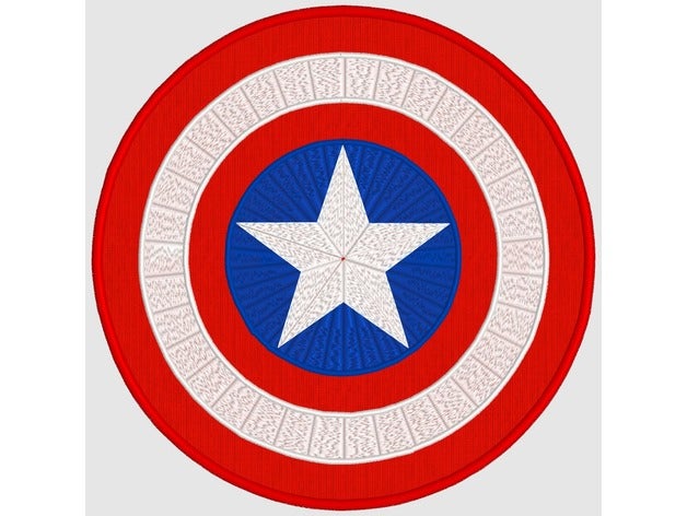 captain america motif de broderie appliques les pièces monnaie badges marvel super heros 3D print model - Mito3D