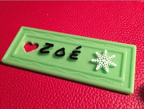 clave de la etiqueta zo&eacute copo nieve accesorios llavero openscad 3d print model - Mito3D