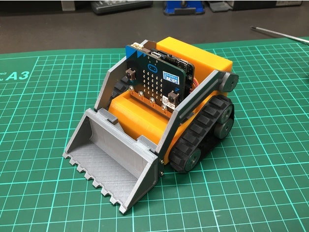 minipow microbit bulldozer rc i veicoli sg90 3D print model - Mito3D