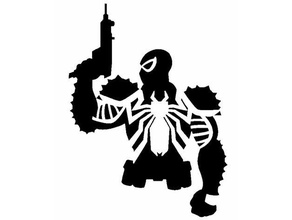 agent venom Schablone 2d Kunst marvel spiderman 3d print model - Mito3D