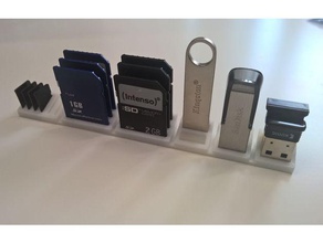 6x usb sd micro card stand organization 3d print model - Mito3D