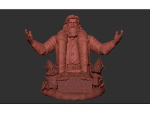 babbo natale di busto kurt russell art cronache gli elfi vacanza film scenario scultura 3d print model - Mito3D