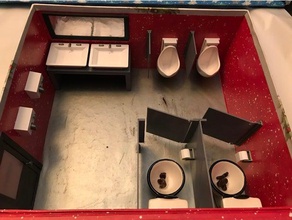 Badezimmer-Befestigungen Gebäude Strukturen Waschbecken im Badezimmer hand-Trockner stall urinal 3d print model - Mito3D