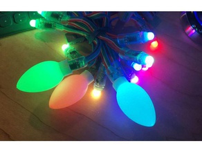 ws2801 ws2811 c9-Birne Diffusor 12mm neopixel led - Elektronik Weihnachten christmas lights fuzzy Haut Beleuchtung 3d print model - Mito3D