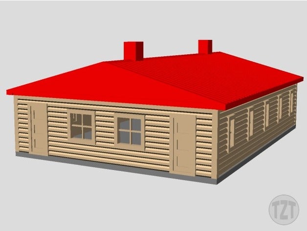 Blockhaus Haus ho scale model railroad layout Gebäude Strukturen 3D print model - Mito3D