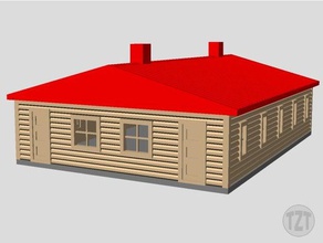 log cabin house ho scale model railroad layout buildings structures 3d print model - Mito3D