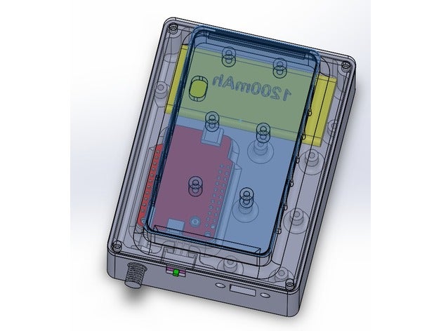 case room sparkfun pro rf lora battery electronics 3D print model - Mito3D