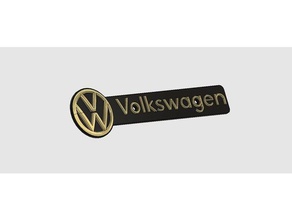 vw grille badge de l'automobile vdub volkswagen beetle golf jetta 3d print model - Mito3D