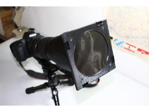 solar filter bracket tamron 150-600 mm camera lens hood eclipse sun 3d print model - Mito3D