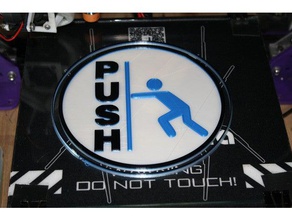 push-pull porta fechada sinais directionally desafiado logotipos 3d print model - Mito3D