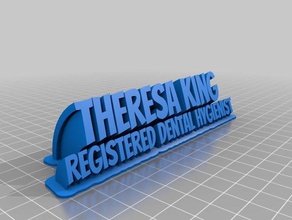 theresa nameplate office customized 3d print model - Mito3D