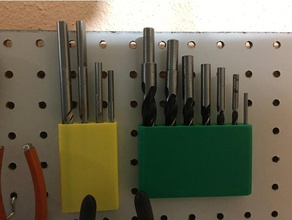 hammer drill bits titulaire pegboard outil de les titulaires boîtes foret conseil peg 3d print model - Mito3D