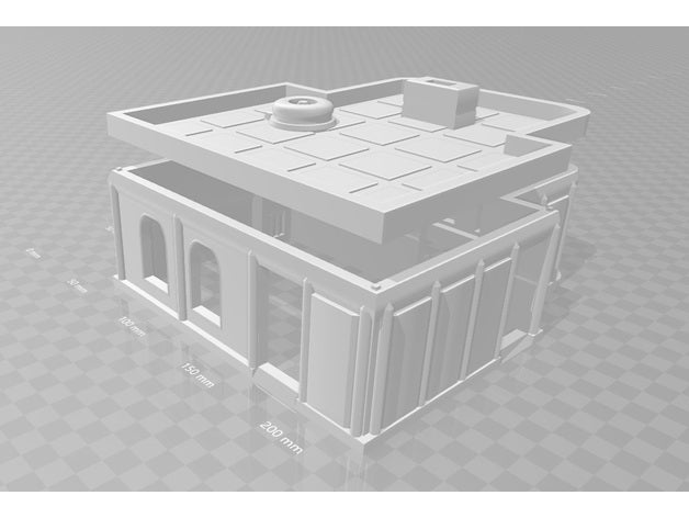 costruzione di due funzionari palazzo generico piccolo edificio gli edifici le strutture 148 legione terreno zombicide 3D print model - Mito3D