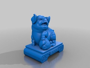 la chance de porc l'art 3d print model - Mito3D