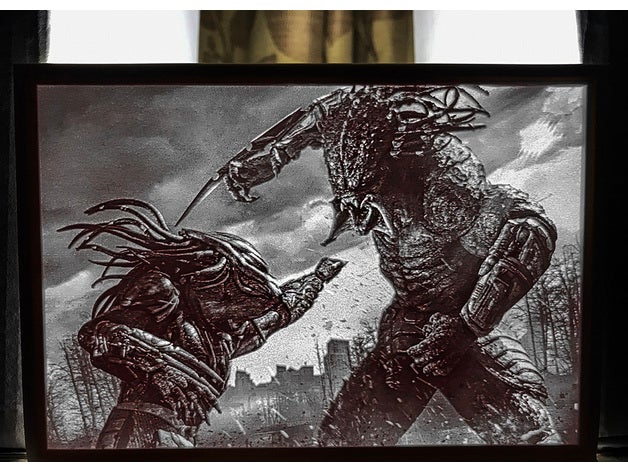 predator lithophane 2d art gadunky 3D print model - Mito3D