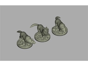 rpg miniature pack wolf lobos jouet jeu accessoires dd de wolfs 3d print model - Mito3D