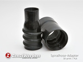 spiralhose adapters 40 mm parts ender 3 hose connector vacuum adapter zenziwerken 3d print model - Mito3D