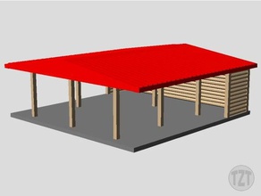 log cabin park Unterschlupf ho scale model railroad layout Gebäude Strukturen 3d print model - Mito3D