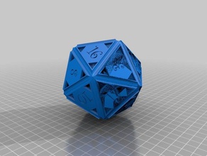 quinns d20 dice curly letter custom dungeons dragons polyhedral 3d print model - Mito3D